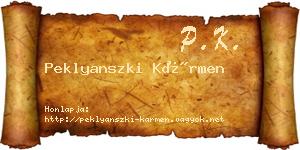 Peklyanszki Kármen névjegykártya